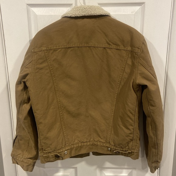 Levi’s Tan Sherpa Lined Canvas Jacket Size Small - Picture 4 of 4